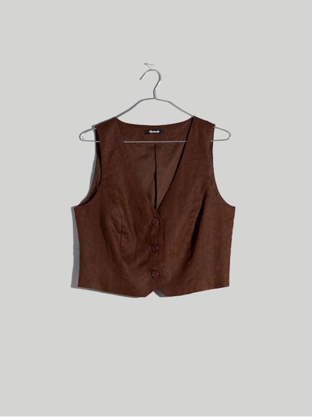 Madewell 100% Linen Crop Vest Top